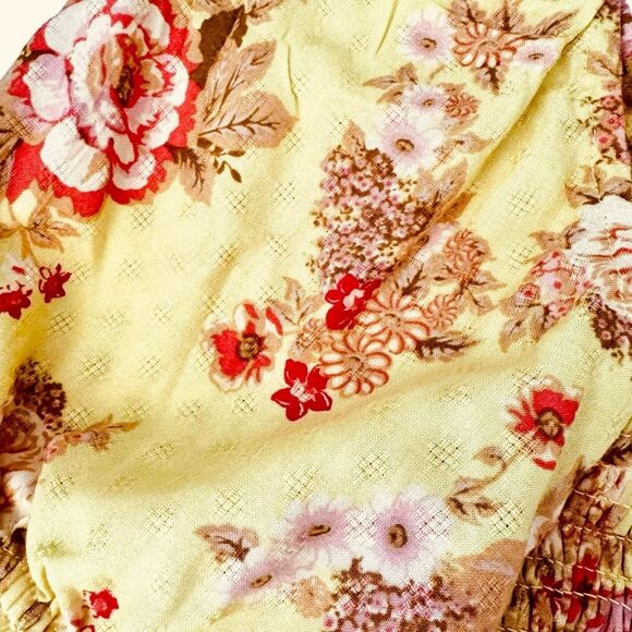 BAND OF THE FREE The Wanderer Smocked Yellow Floral Boho Top - Small - NWOT - Picture 5 of 7